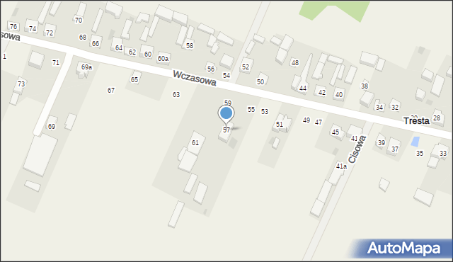 Tresta, Wczasowa, 57, mapa Tresta
