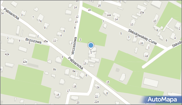 Tuszyn, Wczasowa, 1, mapa Tuszyn