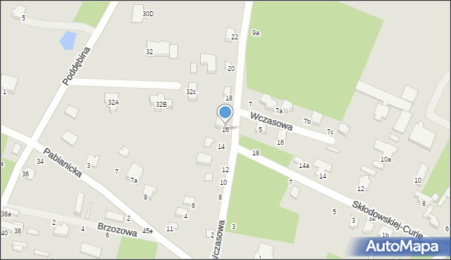 Tuszyn, Wczasowa, 16, mapa Tuszyn