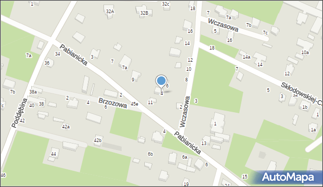 Tuszyn, Wczasowa, 4, mapa Tuszyn