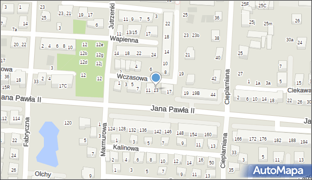 Warszawa, Wczasowa, 13, mapa Warszawy