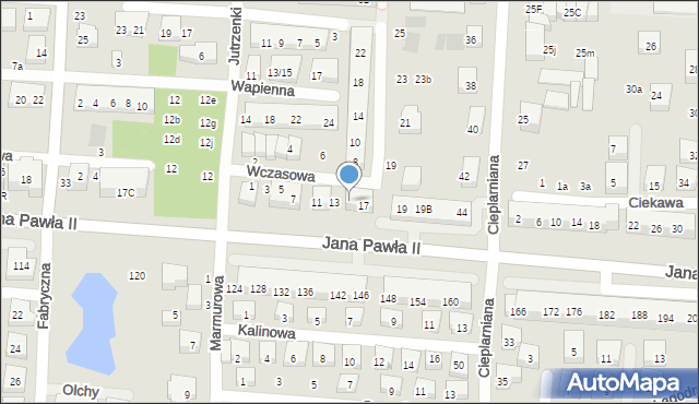 Warszawa, Wczasowa, 15, mapa Warszawy