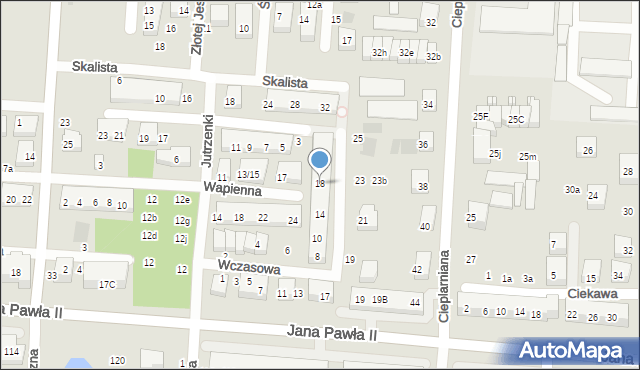 Warszawa, Wczasowa, 18, mapa Warszawy