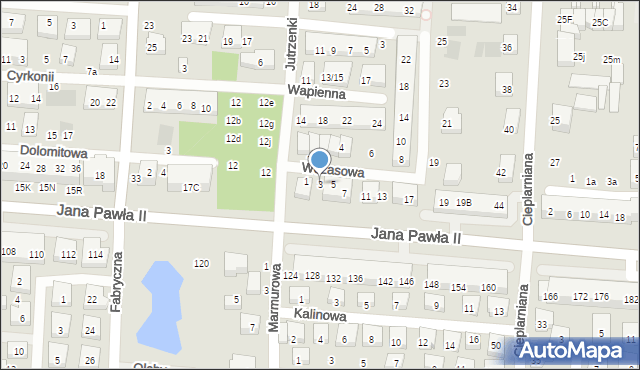 Warszawa, Wczasowa, 3, mapa Warszawy