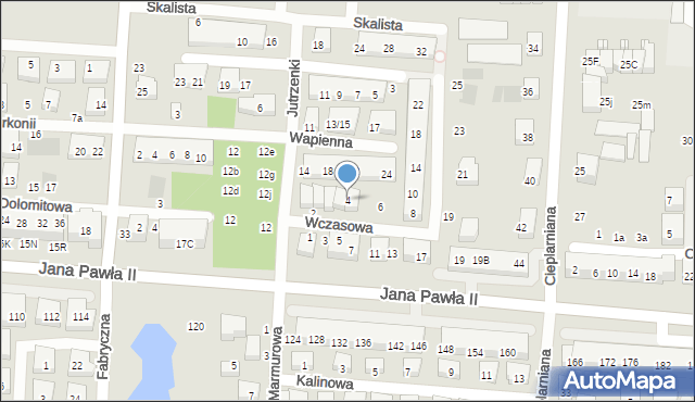 Warszawa, Wczasowa, 4, mapa Warszawy