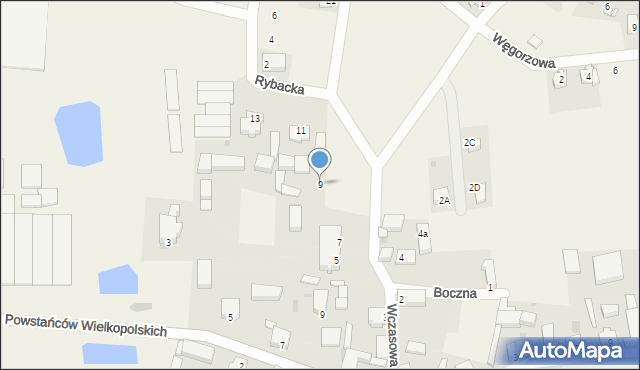 Zaborówiec, Wczasowa, 9, mapa Zaborówiec