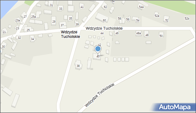 Wdzydze Tucholskie, Wdzydze Tucholskie, 40, mapa Wdzydze Tucholskie