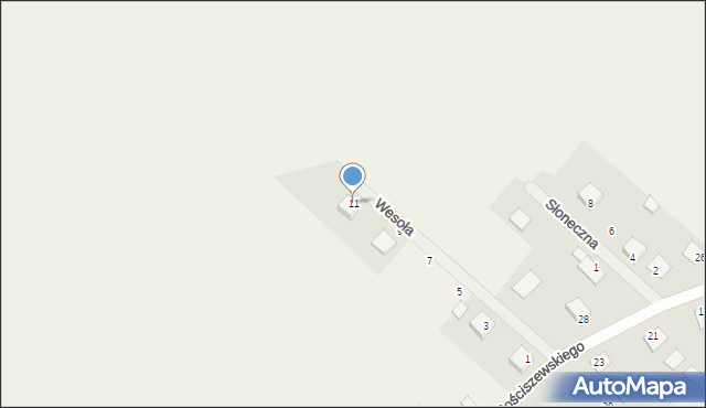 Bądkowo Kościelne, Wesoła, 11, mapa Bądkowo Kościelne