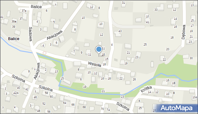 Balice, Wesoła, 13, mapa Balice