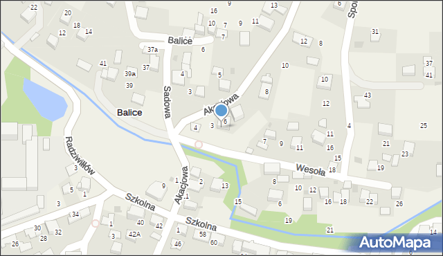 Balice, Wesoła, 5, mapa Balice