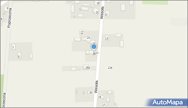 Bartkowice, Wesoła, 28, mapa Bartkowice