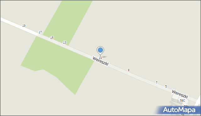 Biała Podlaska, Wereszki Aleksandra, 11, mapa Białej Podlaskiej