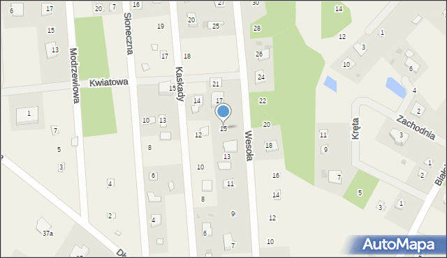 Białobrzegi, Wesoła, 15, mapa Białobrzegi