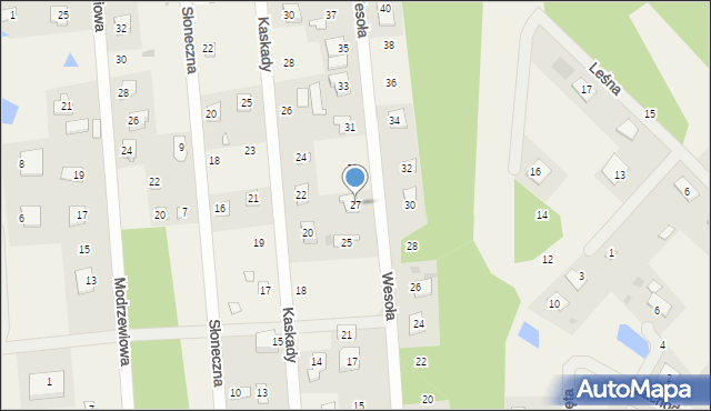 Białobrzegi, Wesoła, 27, mapa Białobrzegi