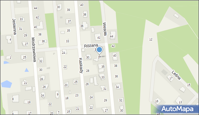 Białobrzegi, Wesoła, 37, mapa Białobrzegi