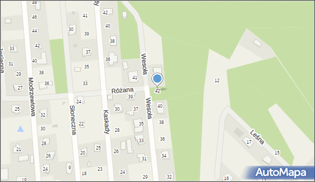 Białobrzegi, Wesoła, 42, mapa Białobrzegi