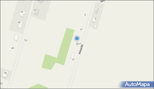 Białuń, Wesoła, 12, mapa Białuń