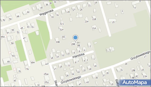 Białystok, Węgierska, 29A, mapa Białegostoku