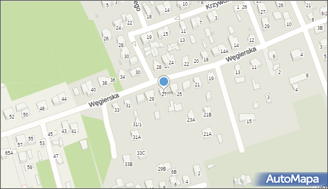 Białystok, Węgierska, 27, mapa Białegostoku