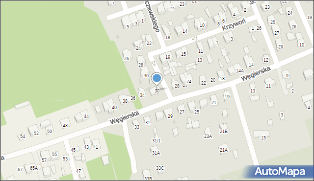 Białystok, Węgierska, 30, mapa Białegostoku