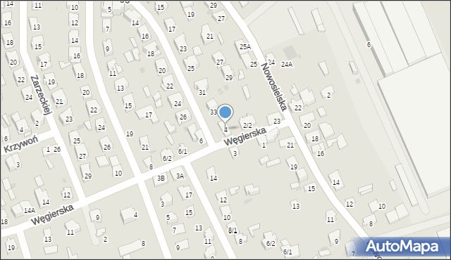 Białystok, Węgierska, 4, mapa Białegostoku