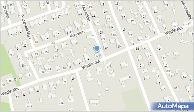 Białystok, Węgierska, 12, mapa Białegostoku