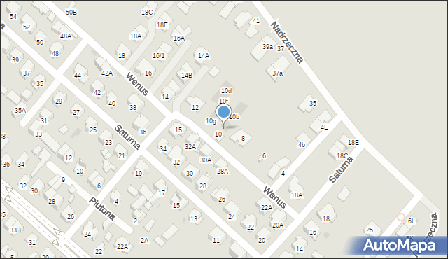 Białystok, Wenus, 10a, mapa Białegostoku