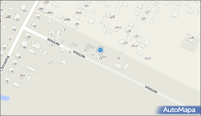 Bielsk Podlaski, Wesoła, 13, mapa Bielsk Podlaski