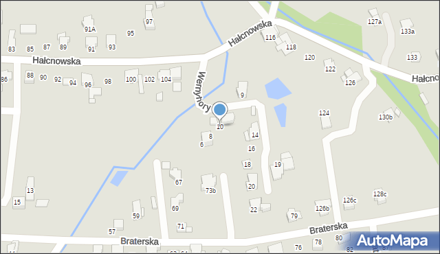 Bielsko-Biała, Wernyhory, 10, mapa Bielsko-Białej
