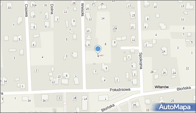 Bieniewice, Wesoła, 4, mapa Bieniewice