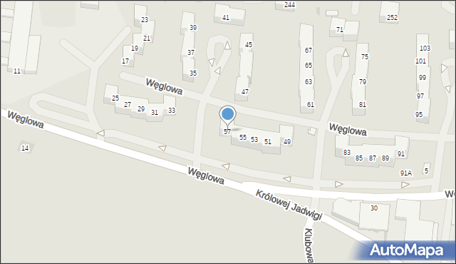 Bieruń, Węglowa, 57, mapa Bieruń