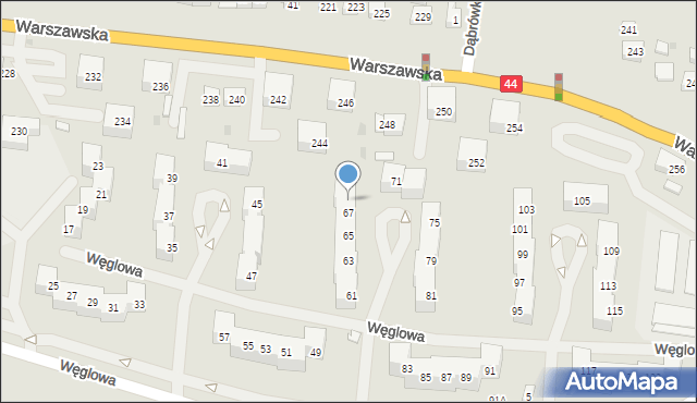 Bieruń, Węglowa, 69, mapa Bieruń