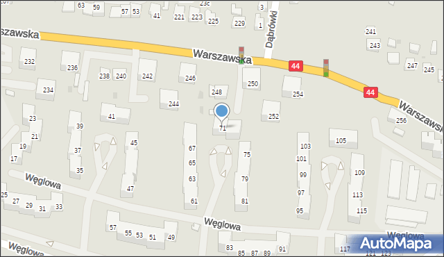 Bieruń, Węglowa, 71, mapa Bieruń