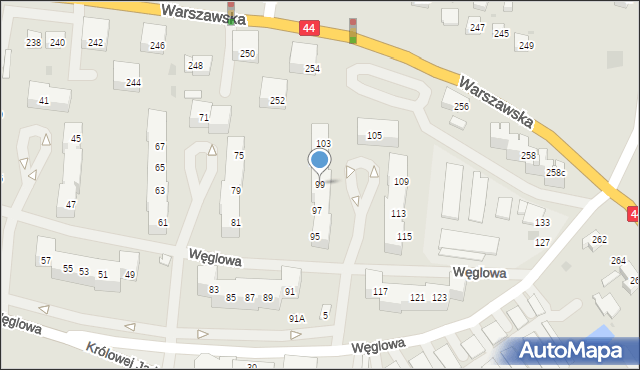 Bieruń, Węglowa, 99, mapa Bieruń