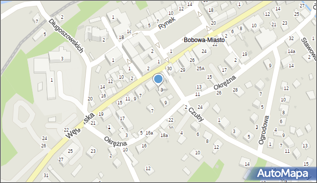 Bobowa, Węgierska, 5, mapa Bobowa