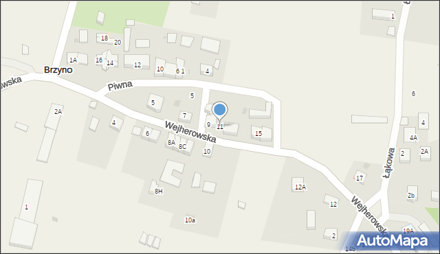 Brzyno, Wejherowska, 11, mapa Brzyno