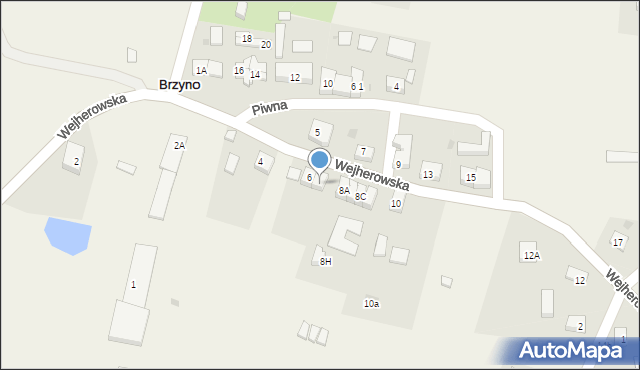 Brzyno, Wejherowska, 6A, mapa Brzyno