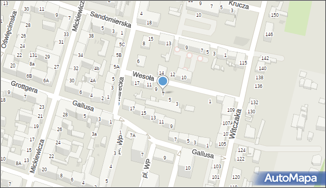 Bytom, Wesoła, 7, mapa Bytomia