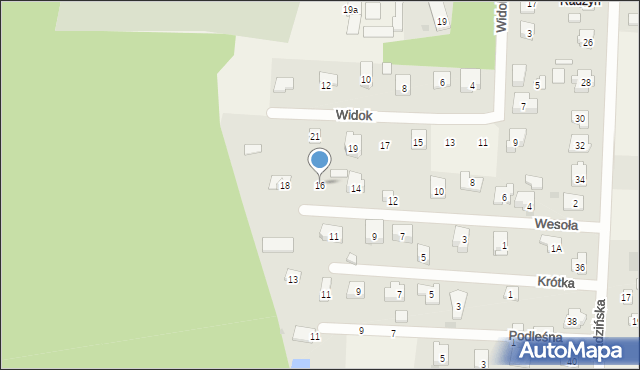Celestynów, Wesoła, 16, mapa Celestynów