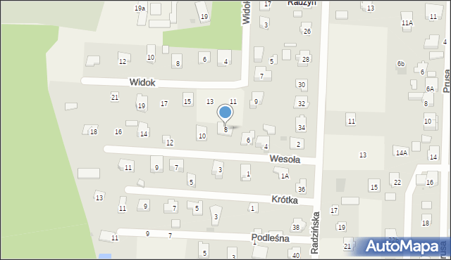 Celestynów, Wesoła, 8, mapa Celestynów