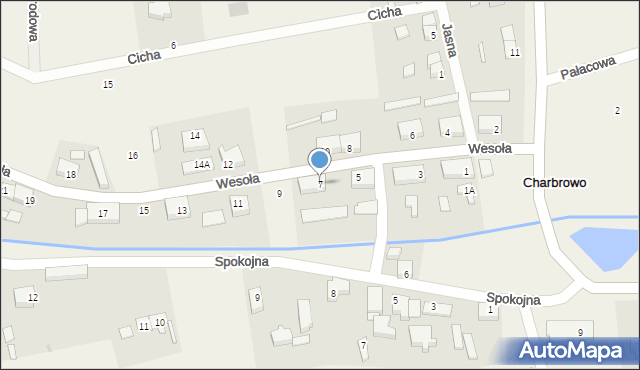 Charbrowo, Wesoła, 7, mapa Charbrowo