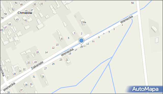 Chmielów, Wenecka, 15, mapa Chmielów