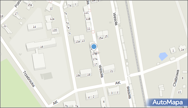 Chocianów, Wesoła, 17B, mapa Chocianów