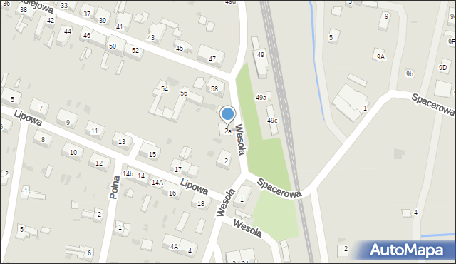 Chocianów, Wesoła, 2a, mapa Chocianów