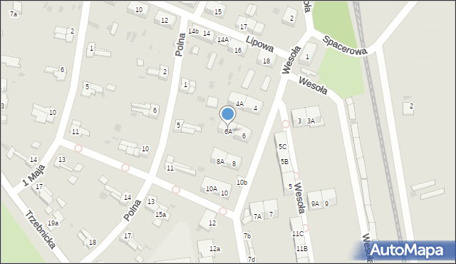 Chocianów, Wesoła, 6A, mapa Chocianów