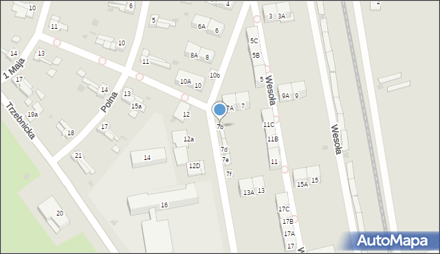 Chocianów, Wesoła, 7b, mapa Chocianów