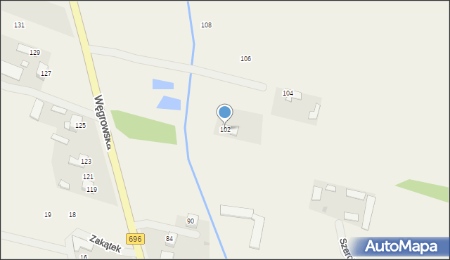 Chodów, Węgrowska, 102, mapa Chodów