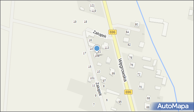 Chodów, Węgrowska, 109, mapa Chodów