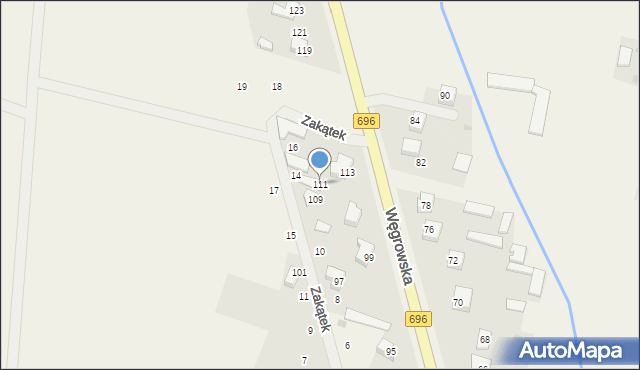 Chodów, Węgrowska, 111, mapa Chodów