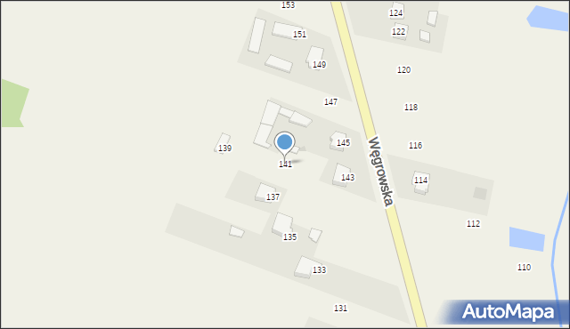 Chodów, Węgrowska, 141, mapa Chodów